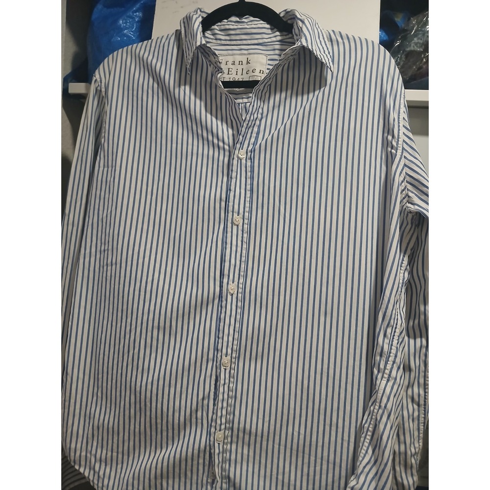 Frank & Eileen Womens Shirt Size SMALL Blue/White Stripe